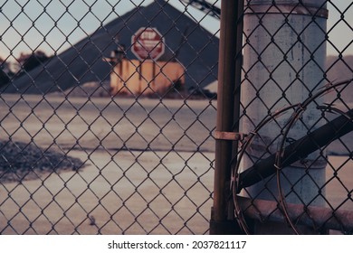 A Fence Before A Construction Sight. 