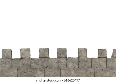 Fence brick isolate white background.