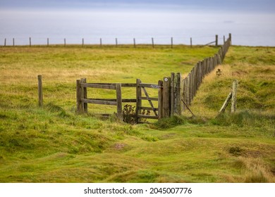 Fence In A Field On The Scottish Coastline