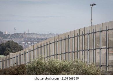 The fence of the international border between San Diego, California and Tijuana, Mexico