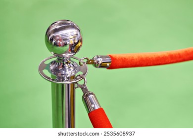 Fence metal post barrier red rope private entrance - Powered by Shutterstock