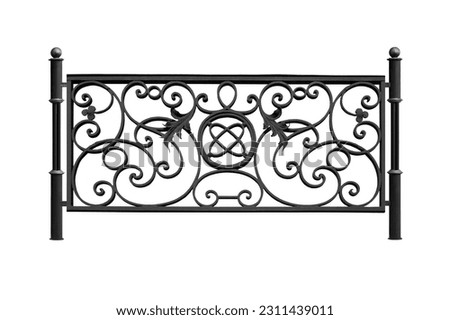 Fence in the old style. Isolated on white background.