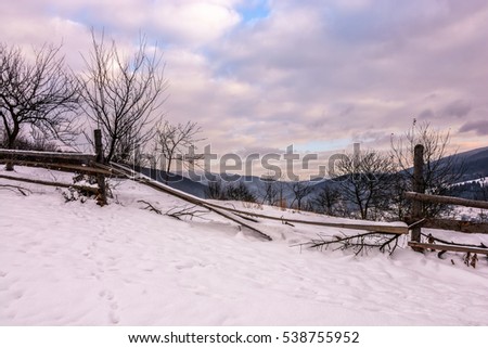 Similar – schneebedeckter Zaun Natur