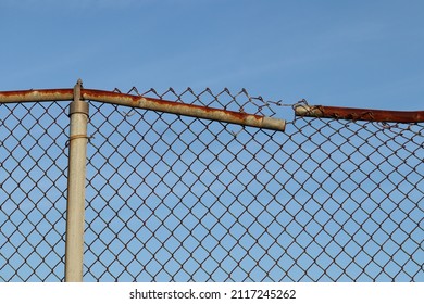 Fence Support Pipe Broken and Rusted