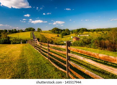 Fence View Rolling Hills Farmland Antietam Stock Photo 145517944 ...