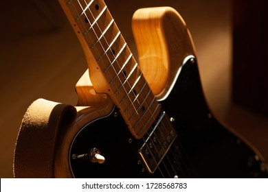 Fender Guitar under golden light