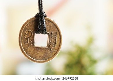 Feng Shui Coin On Light Background