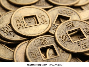 Feng Shui Coins Close-up