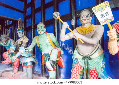 FENGDU, CHINA - Mar 27 2016: Statues At Fengdu Ghost City. A Famous Historic Site In Fengdu, China.