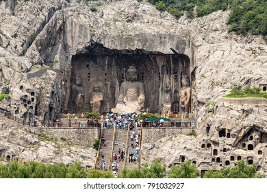 Fengxiangsi Cave, the main one in the Longmen Grottoes in Luoyang, Henan, China. Longmen is one of the 3 major Buddhist caves of China, and a World heritage Site.