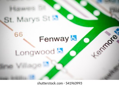 Fenway Station. Boston Metro Map.