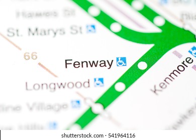 Fenway Station. Boston Metro Map.