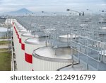 Fermentation tanks for making different types of beer in the Distillery.Giant stainless steel fermentation for industrial use.