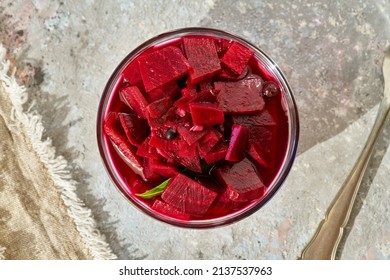 Fermented Beet Kvass In A Bowl - Probiotic Food