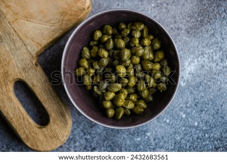 Fermented capers in the bowl
