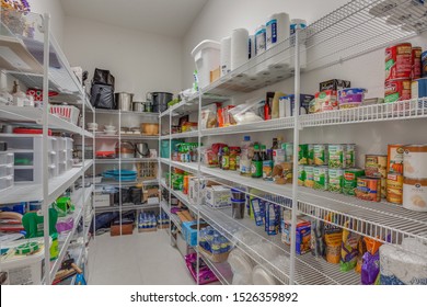 Fernandina Beach, Florida / USA - October 15 2019: A Well Stocked Large Pantry