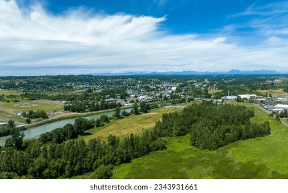 Ferndale Washington City Overview Beautiful Summer Day Sunny Clouds - Powered by Shutterstock