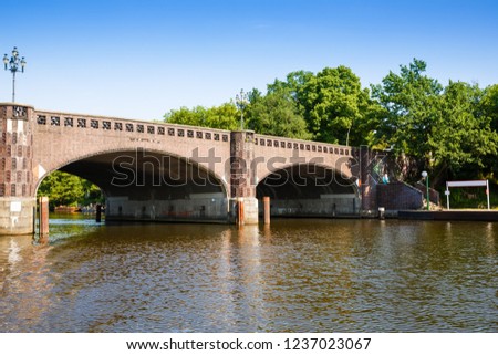 Fernsicht bridge on Alster lake in Hamburg, Germany. Stock photo © 