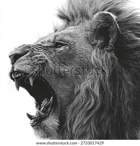 A ferocious lion, so angry 
