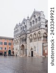 The Ferrara Cathedral (Basilica Cattedrale di San Giorgio, Duomo di Ferrara), in Ferrara, Emilia-Romagna, Italy