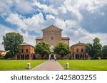 Ferrara, Emilia Romagna, Italy. The monumental Ferrara Charterhouse, full of gardens, architecture, historic buildings, art and history. UNESCO World Heritage Site.