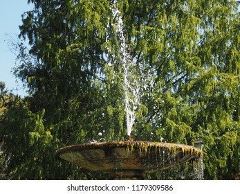 Ferrara, Italy. Parco Massari, the main public park of the town. The fountain in the middle of the park. - Shutterstock ID 1179309586