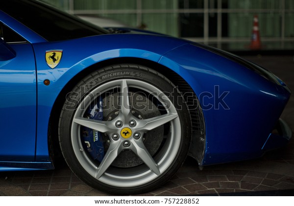 Ferrari 488 Spider Blue Metallic Blue Stock Photo Edit Now