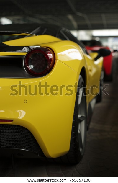 Ferrari 488 Spider Yellow Color Rear Stock Photo Edit Now