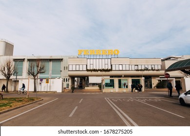 Ferrero Factory Building, The Second Biggest Chocolate Producer And Confectionery Company In The World. Alba, Italy - February 2020