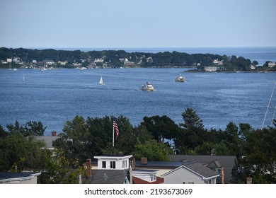 Ferries Shuttle Between Islands And The Mainland  In Casco Bay, Maine.