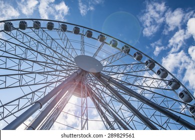 Ferris wheel joy sky clouds amusement Park