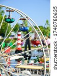 Ferris wheel made of bricks in amusement park