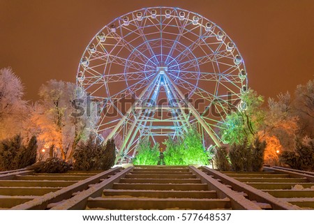 Ferris wheel at night
