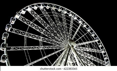 Ferris wheel at night in Budapest, Hungary