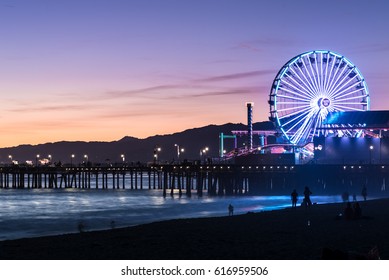 Ferris Wheel At Santa Monica Beach