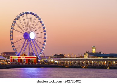 Ferris Wheel At Sunset