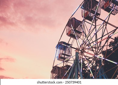 Ferris Wheel With Sunset ,Thailand