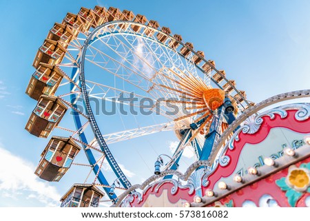 ferris wheel without people  at Oktoberfest in Munich