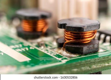 Ferrite Core Inductors On An LCD TV Motherboard 