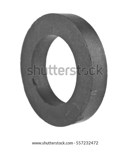ferrite ring isolated on white background closeup