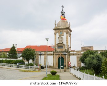 Ferrol, Spain - July 25, 2014: Entrance To The Military Dockyard Of Ferrol, Galicia, Spain. Ferrol Has Been A Major Naval Shipbuilding Center For Most Of Its History.