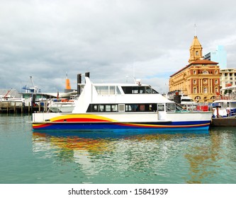 Ferry At Auckland Harbor