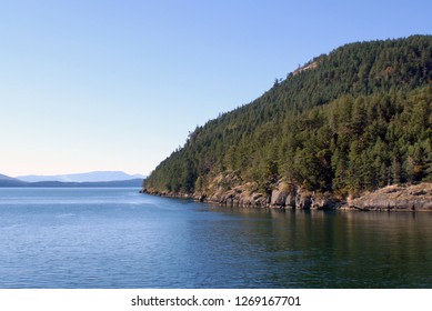 Ferry Boat Ride Through The Southern Gulf Islands In British Columbia, Canada