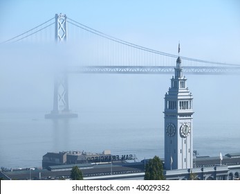 Ferry Building & Bay Bridge Mist Over