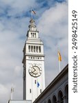 The Ferry Building clock tower and marketplace in Port of San Francisco, Downtown.