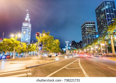 Ferry Building Marketplace At Night, San Francisco.