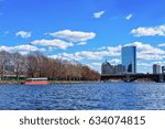 Ferry at Charles River in Boston, Massachusetts, the USA.