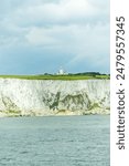 Ferry crossing across the English Channel from the French coast at Dunkirk to the English coast at Dover - France - United Kingdom