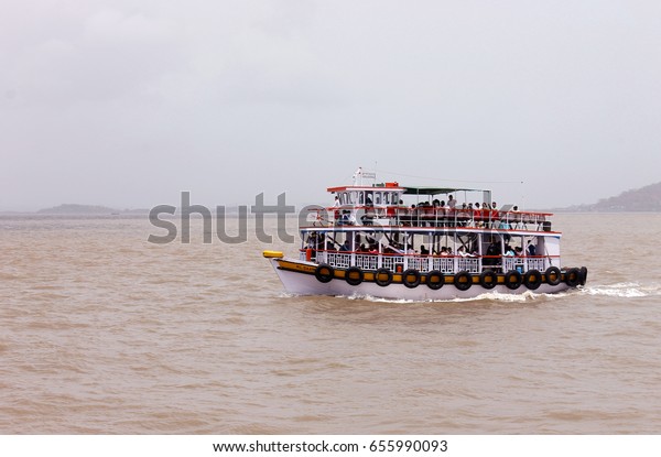 Ferry On Arabian Sea Heading Elephanta Stock Photo Edit Now