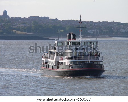 Ferry on river Mersey, Liverpool, England.